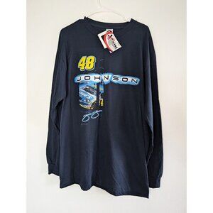 Jimmie Johnson #48 Nascar T Shirt Men's Size Large‎ Long Sleeve Lowes Racing NEW